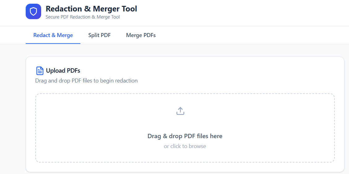 PDF Redact & Merge Tool